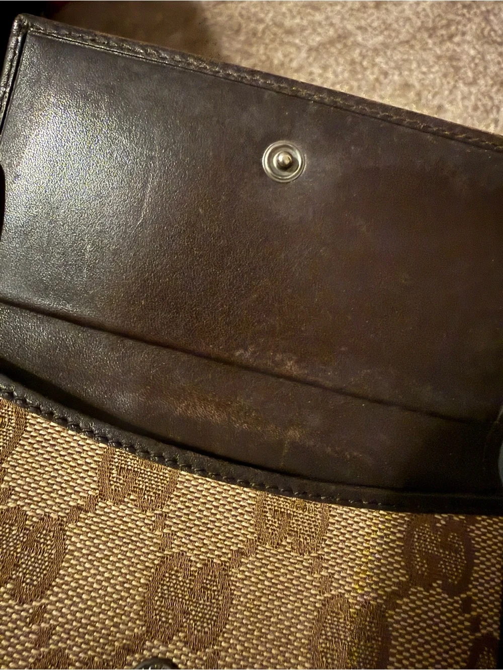 Gucci Beige and Brown GG Canvas Bifold Wallet